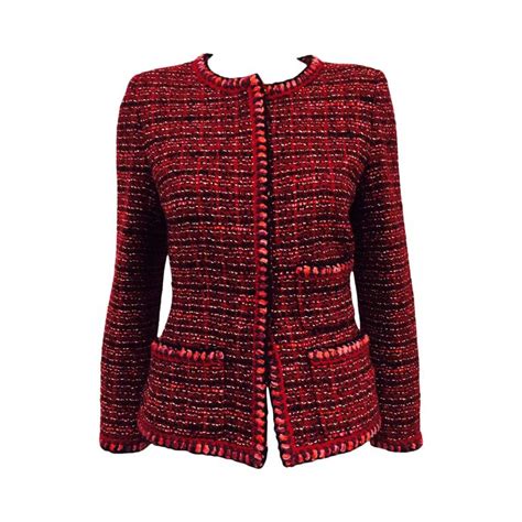 chanel red packet 2023|Chanel wool tweed red jacket.